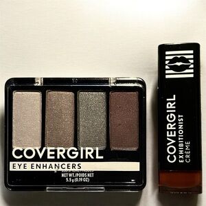 COVERGIRL Eye Enhancers Smokey nudes #286 and Exhibitionist Crème Lipstick #250